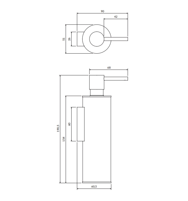 Дозатор для жидкого мыла OMNIRES Modern Project Brushed Graphite MP60721GR