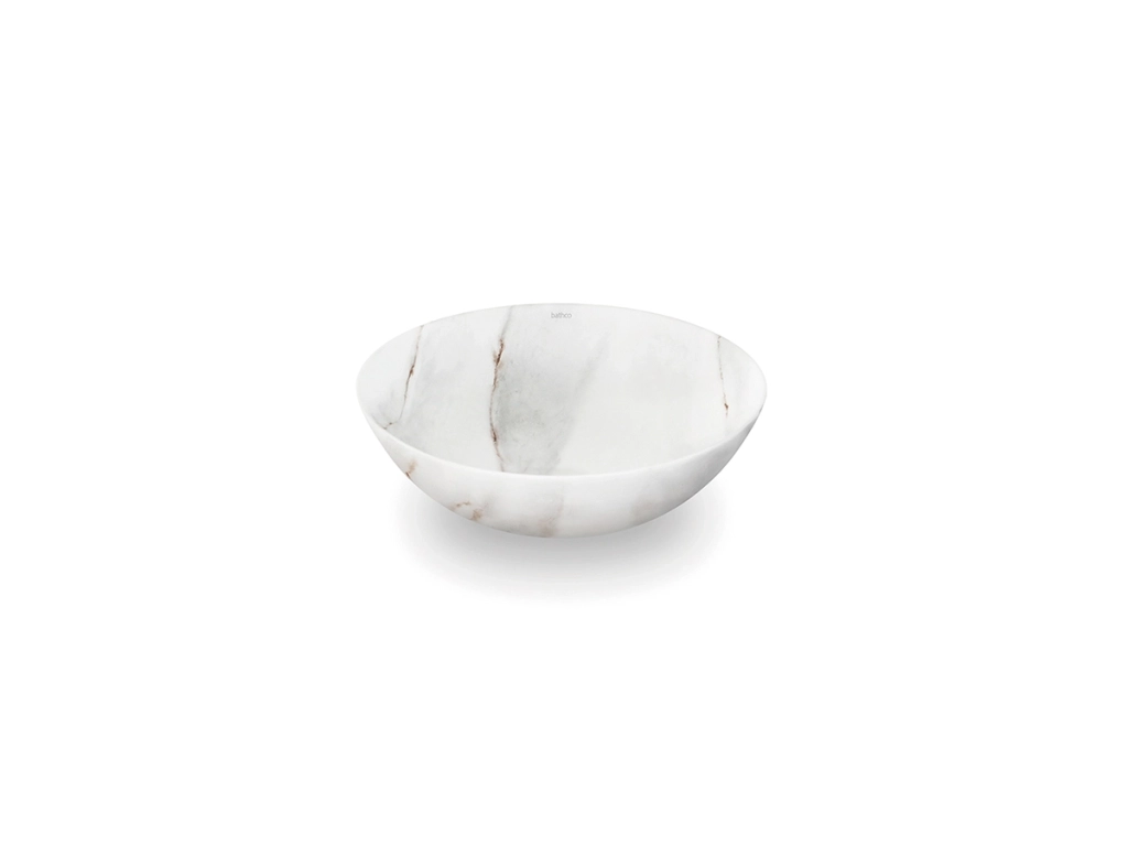 Lavoar pe blat Bathco New Lys Calacatta d.400