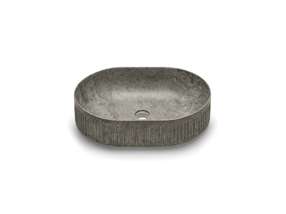 Lavoar pe blat Bathco Striae Oval 580x380 Grey — 3