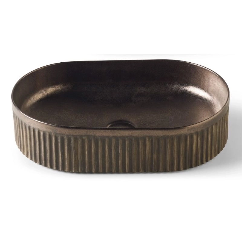 Lavoar pe blat Bathco Wadi Oval 500x320 Black Aged