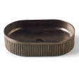 Lavoar pe blat Bathco Wadi Oval 500x320 Black Aged