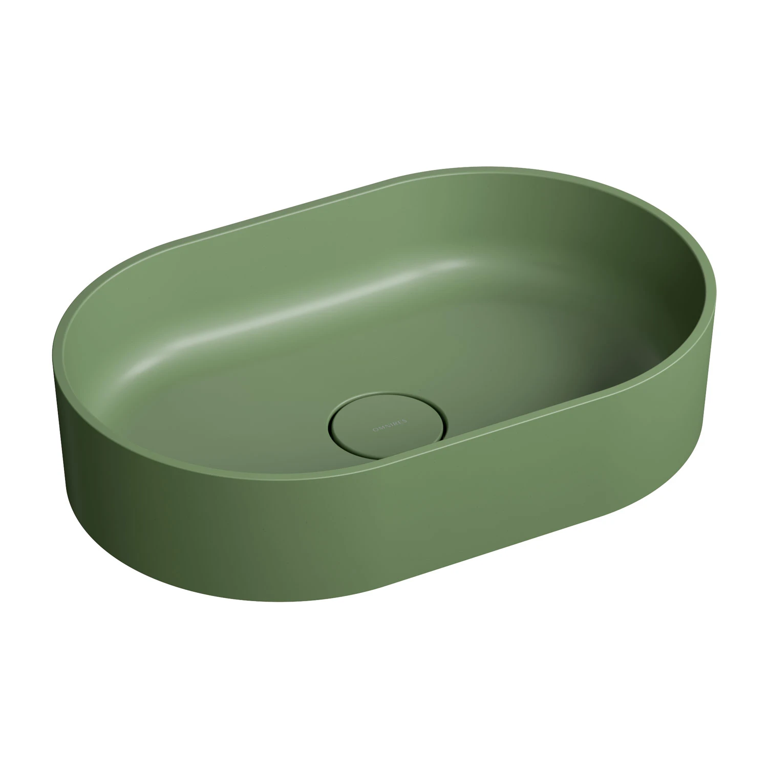 Lavoar pe blat Omnires OVO M+ 55x36 cm Matt Olive