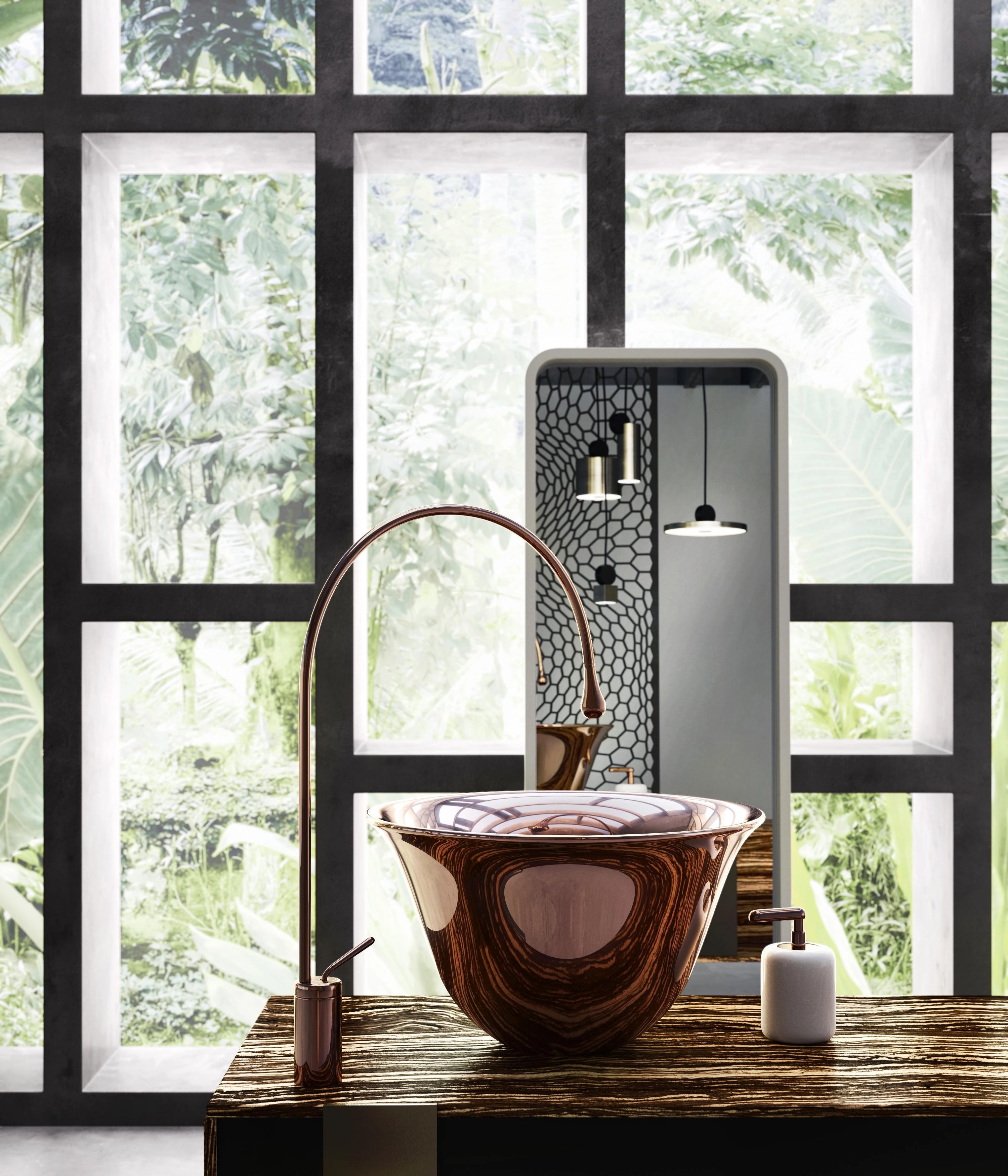 Умывальник накладной Gessi Goccia d.50 cm Bright Copper
