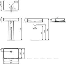 Умывальник на столешнице типа чаши Ideal Standard Atelier Conca 60x40cm T3698V1