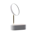 Oglinda cosmetica D.16 cm BERTOCCI Easy White+Natural Nickel cu organizer