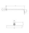 Верхний душ с кронштейном Omnires Slimline Brushed Nickel 20 cm