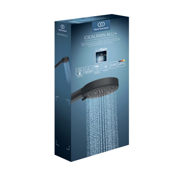 Душевая лейка с 2 режимами Ideal Standard IdealRain ALU+ D100 Silk Black — 3