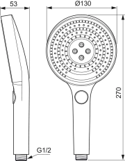 Para duș cu 3 pulverizări Ideal Standard IdealRain Solos D130 BG