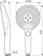 Para duș cu 3 pulverizări Ideal Standard IdealRain Solos D130 SB