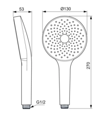 Para duș Ideal Standard IdealRain Solos D130