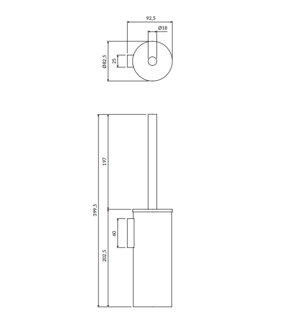 Ёршик подвесной OMNIRES Modern Project Brushed Nickel MP60621NI — 2