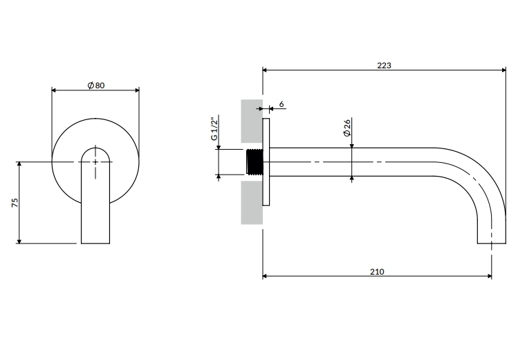 Излив для ванны Omnires Y 21 cm Brushed Nickel — 2