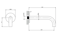 Pipa cada OMNIRES Y Brushed Nickel