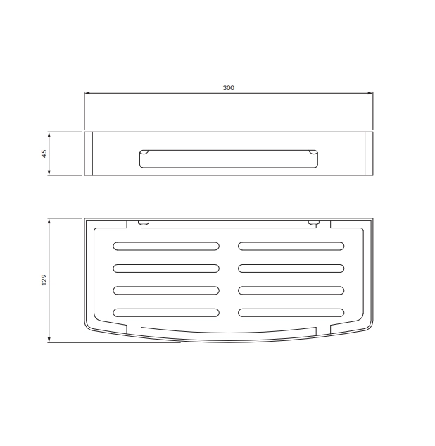 Polita cada/dus Omnires Uni Brushed Nickel — vedere 2