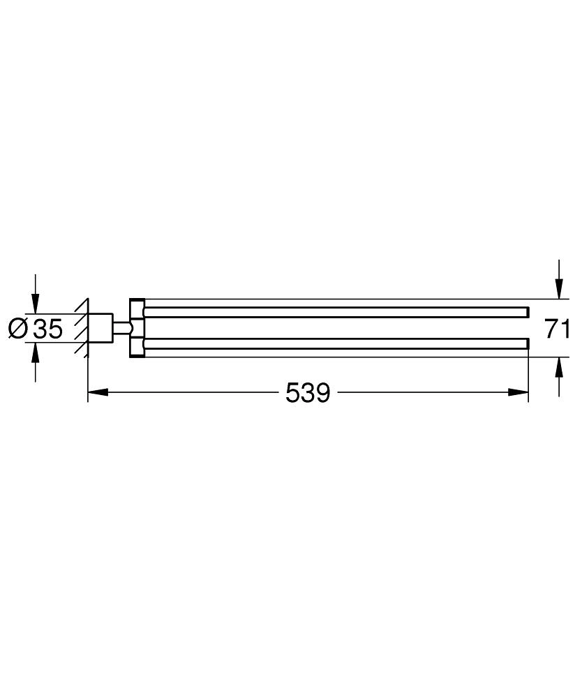 Portprosop dublu Grohe Atrio Gold 49 cm — 2