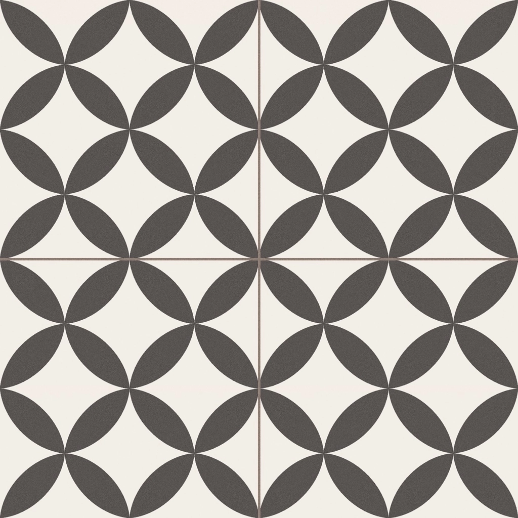 PRE. CIRCLE BLACK MAT  45x45