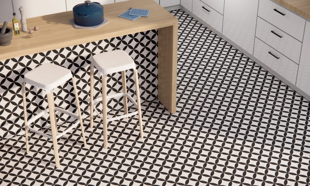 PRE. CIRCLE BLACK MAT  45x45