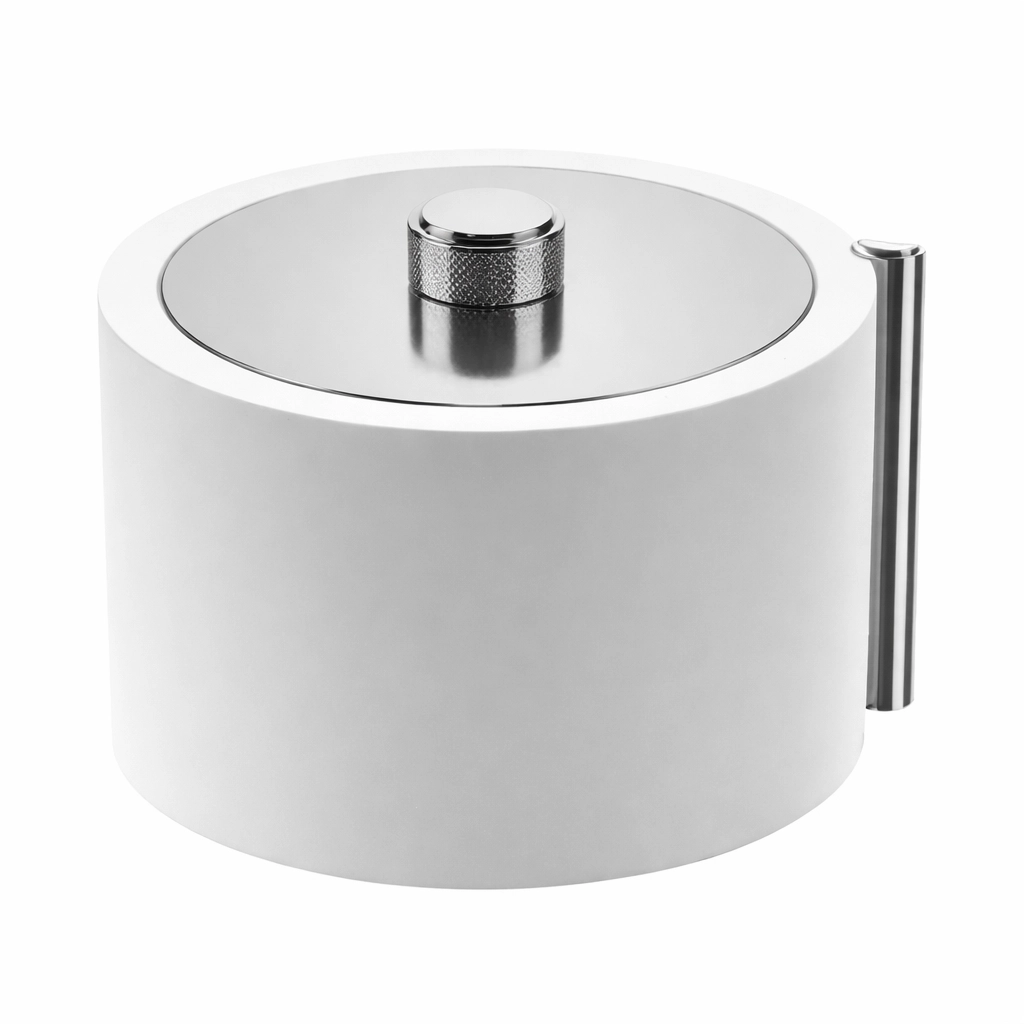 Recipient cu capac BERTOCCI Easy White+Chrome