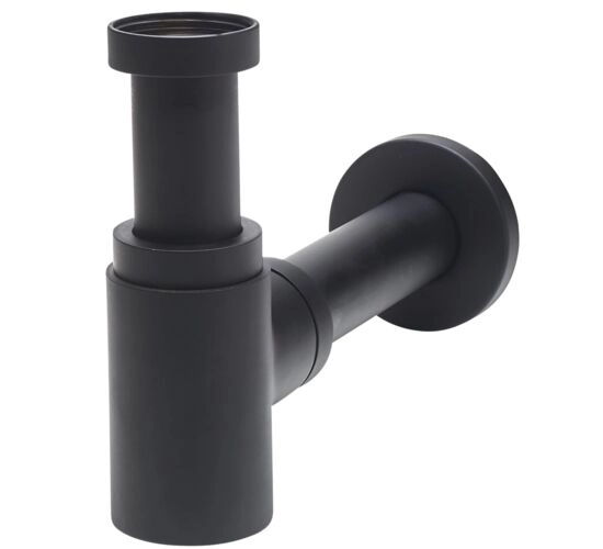 Sifon lavoar din alama Wirquin Mini Lineis Black
