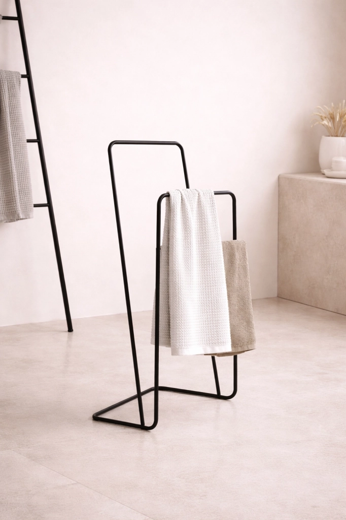 Напольный полотенцедержатель BERTOCCI Moon H=82 cm Matt Black