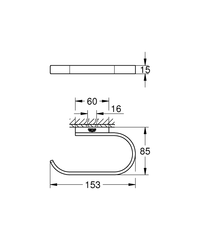 Suport hirtie igienica Grohe Selection Phantom Black — 2