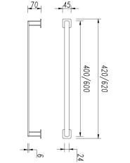 Полотенцедержатель 42 cm OMNIRES Nelson Brushed Graphite NL80214GR