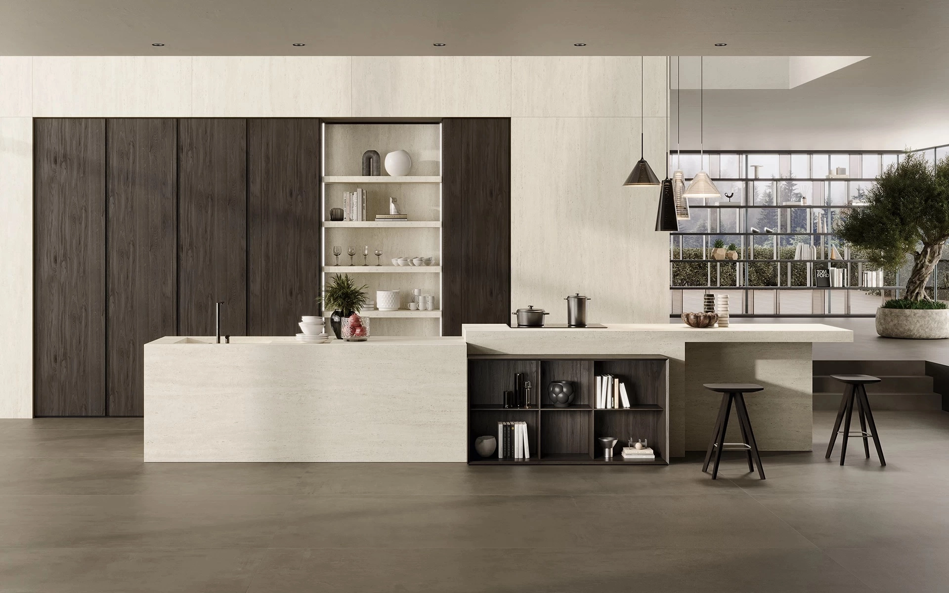 Плитка Travertino White 6mm 160x320 — 3